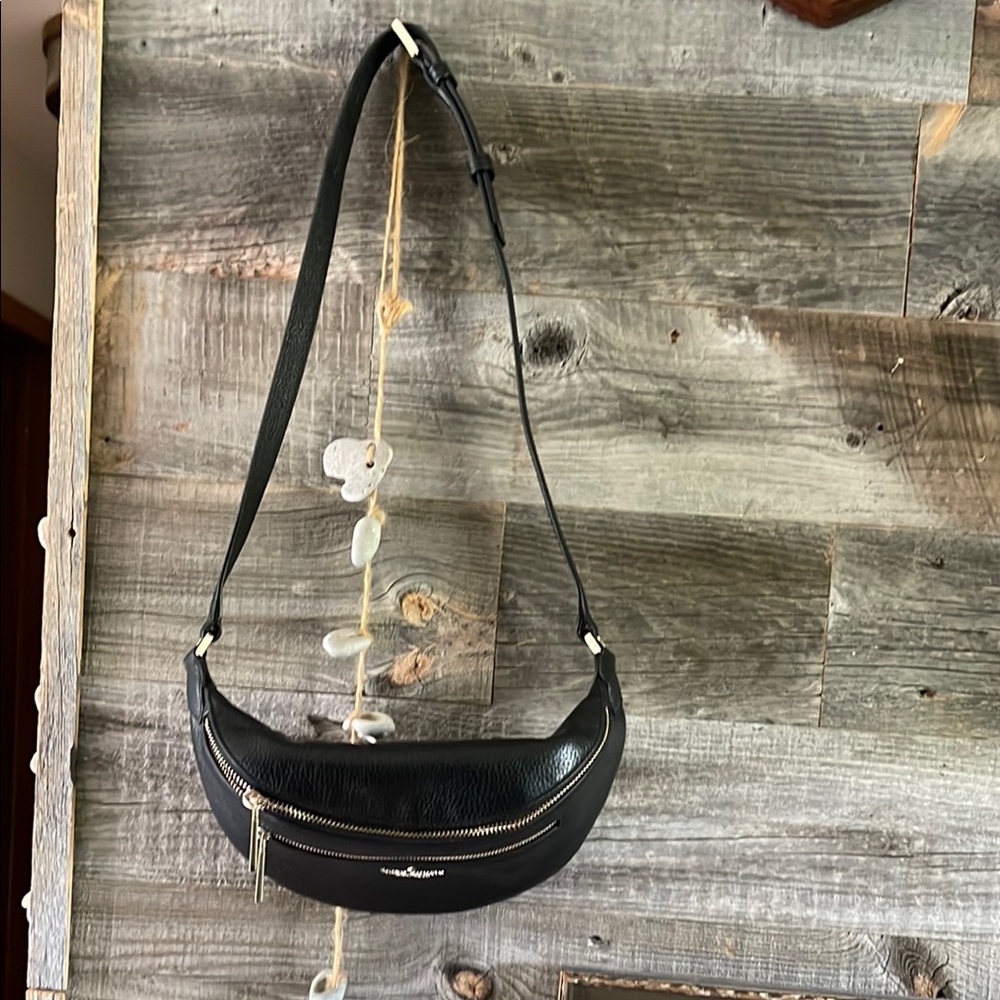 Kate Spade Black Leather Crescent Shoulder Bag